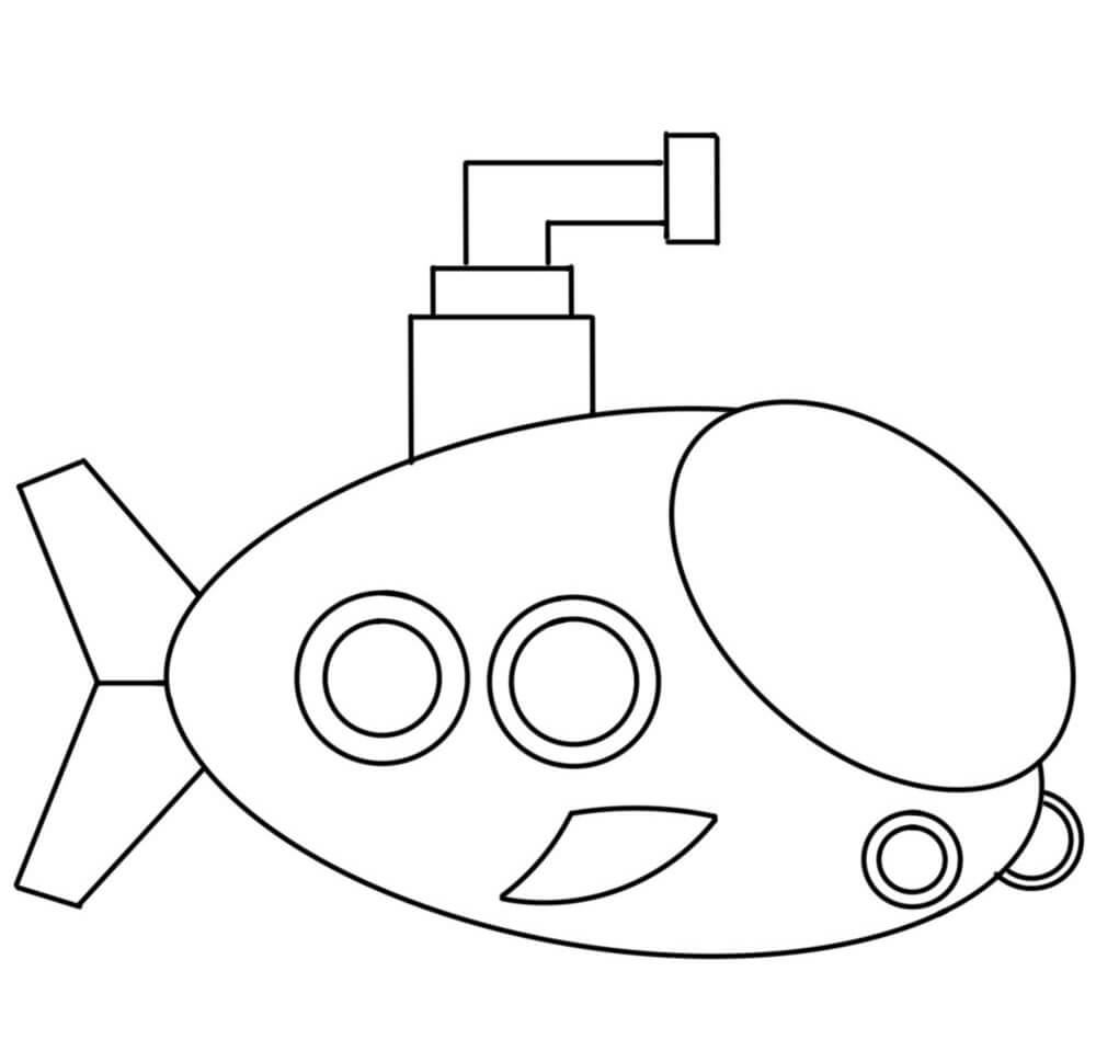 Dibujo Submarino Dulce Para Imprimir Y Colorear